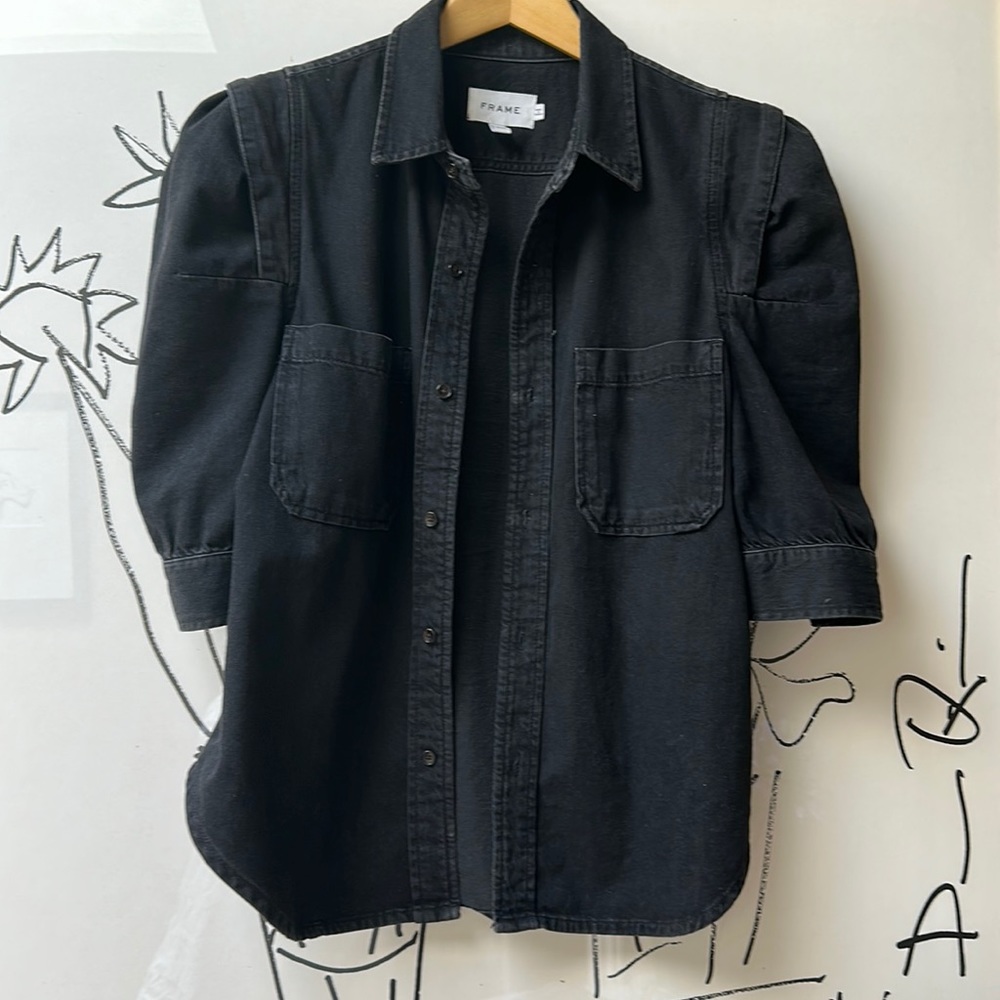 Black Denim Shirt by FRAME, size M